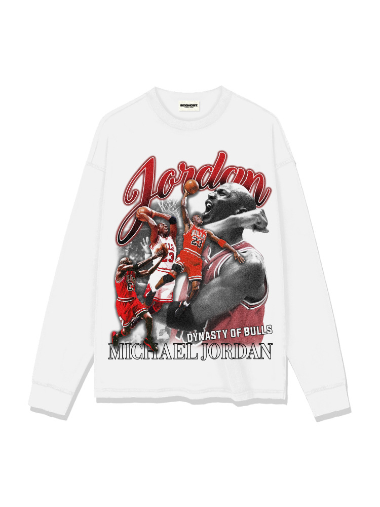 Camisetas Air Legend vintage de estilo americano retro, estampadas, de manga larga y manga corta, tela gruesa lavada, cuello pequeño, certificación internacional.