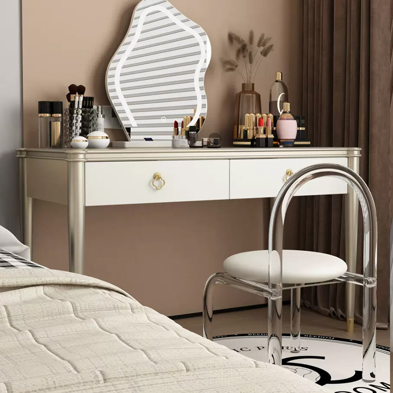 샴페인 골드 + 페인트 130 화장대 + 거울 + 스툴