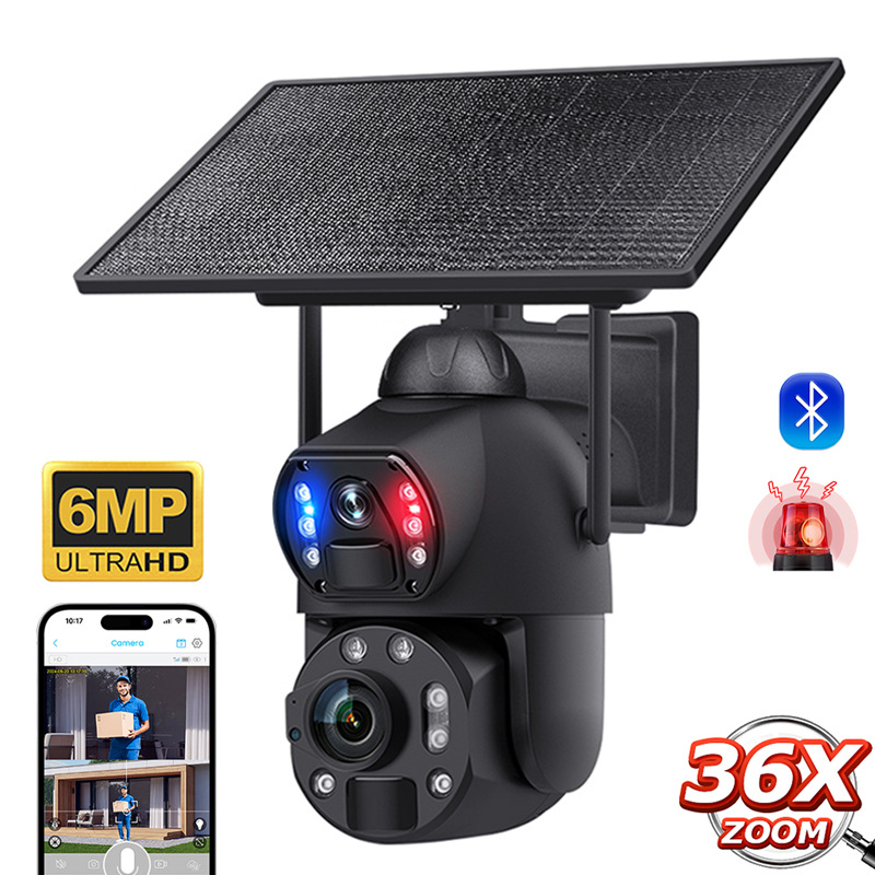 Modelo privado de baja potencia 36x zoom metal domo 10W solar interior y exterior 4G/WIFI cámara de vigilancia