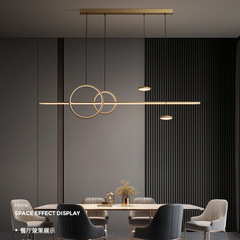 Full Copper Restaurant Pendant Lamp, Simple Modern Long Table Bar Pendant Lamp, Italian Minimalist Light Luxury New Design Nordic Lighting