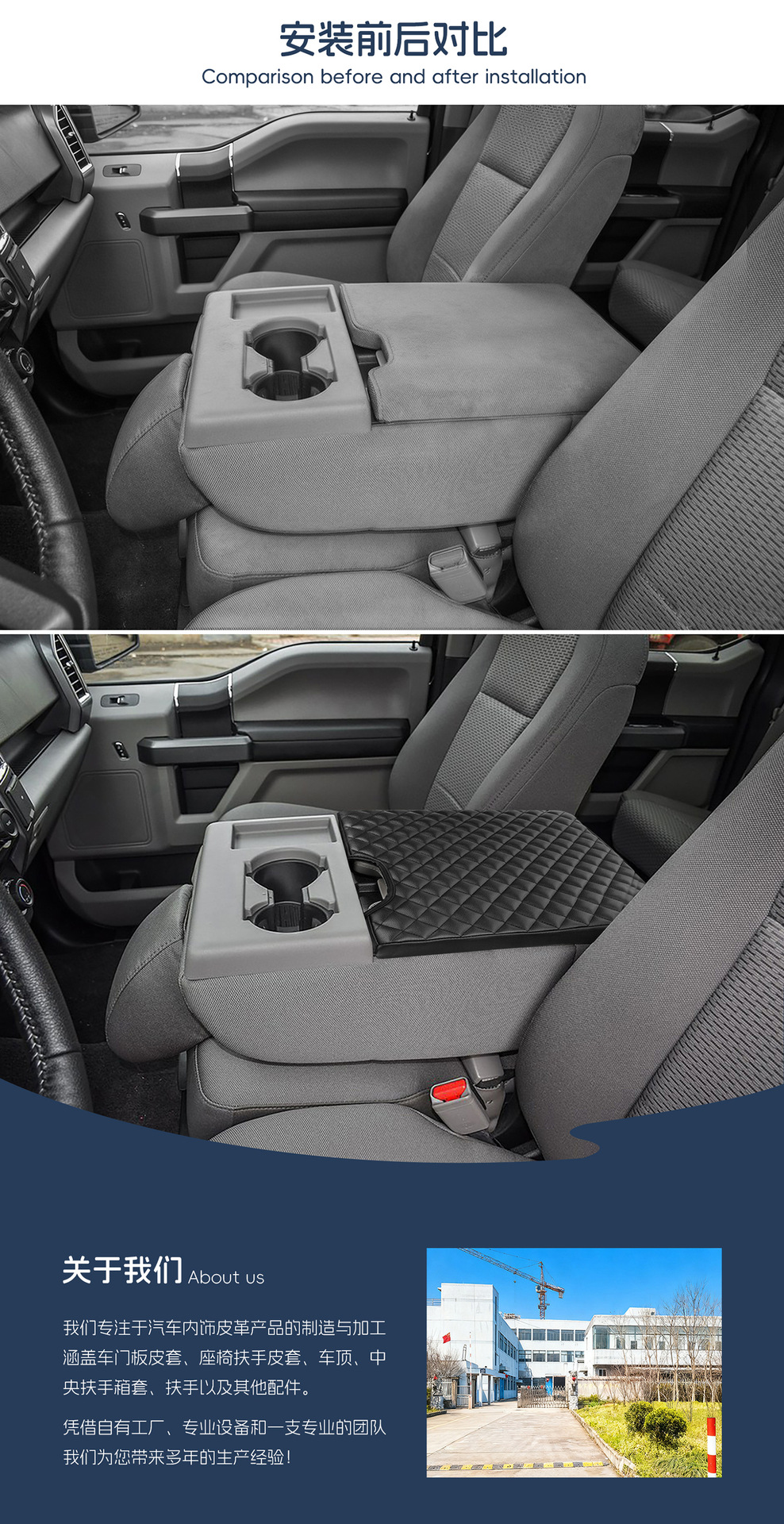 Center Console Armrest Box Cover for 15-20 Ford F150