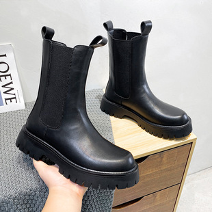 Factory Direct Supply Martin Boots Autumn Breathable Men's Mid-high Leather Shoes Workwear Boots Korean British Style Short Boots 9612-T