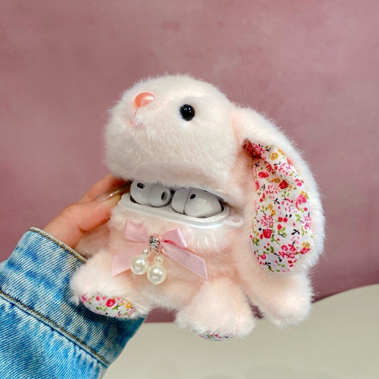 Suitable for Apple Wireless Bluetooth Earphone Protective Cover Airpods1/2 Generation Doll Rabbit Pro3/4 Generation Plush Case Suitable for Apple Wireless Bluetooth Earphone Protective Cover Airpods1/2 Generation Doll Rabbit Pro3/4 Generation Plush Case