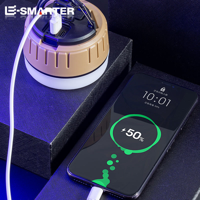 Lámpara de camping con gancho retro transfronterizo fuerte adsorción magnética recargable lámpara portátil para acampar al aire libre lámpara de camping de carga rápida