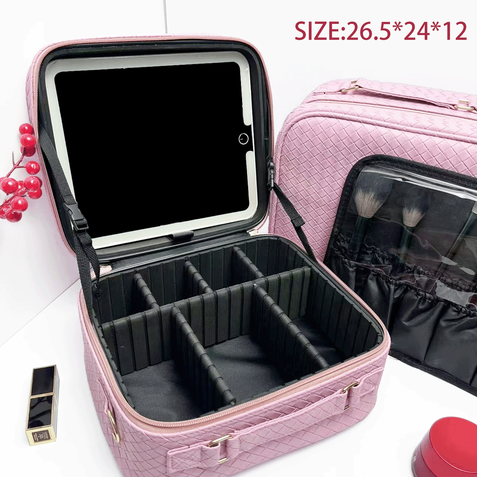 Makeup box, capacious handheld cosmetic bag, high quality organizer bag