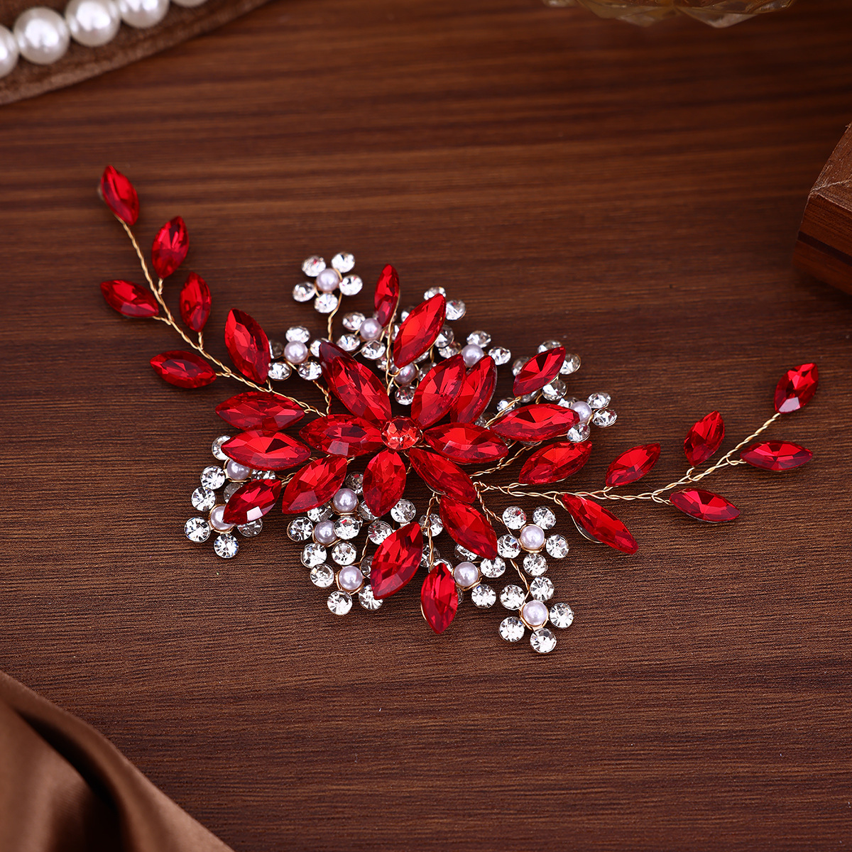 Bridal Rhinestone Hair Band Headdress Handmade Horse Eye Headband Accessories