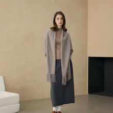 2025秋冬羊绒披肩针织衫流苏围巾加厚牦牛绒针织开衫气质通勤毛衣