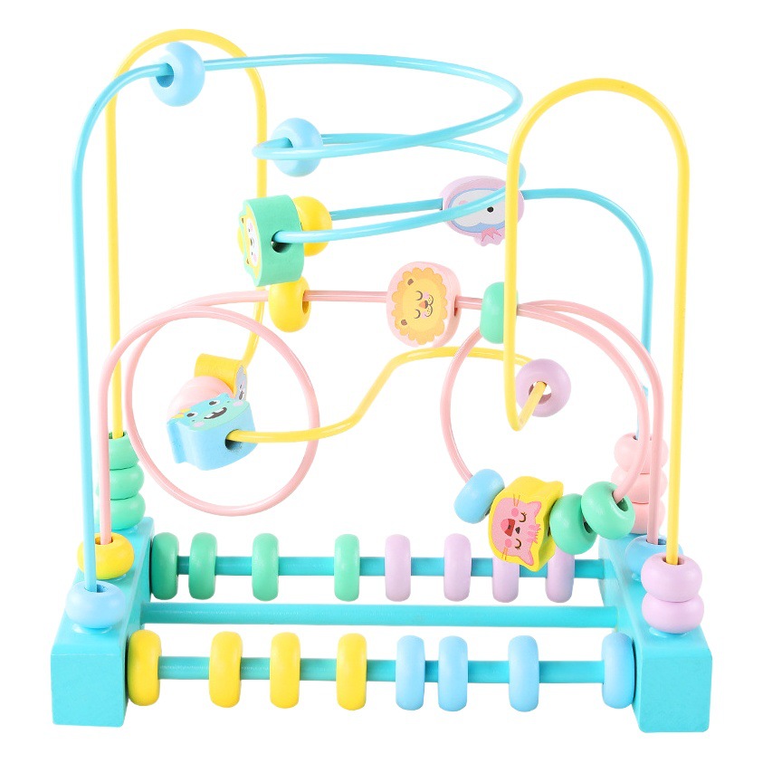 Niños y niñas bebé Cuentas pequeñas para niños 1-2-3 años bebé educación temprana bloques de construcción juguetes educativos multifuncionales con cuentas