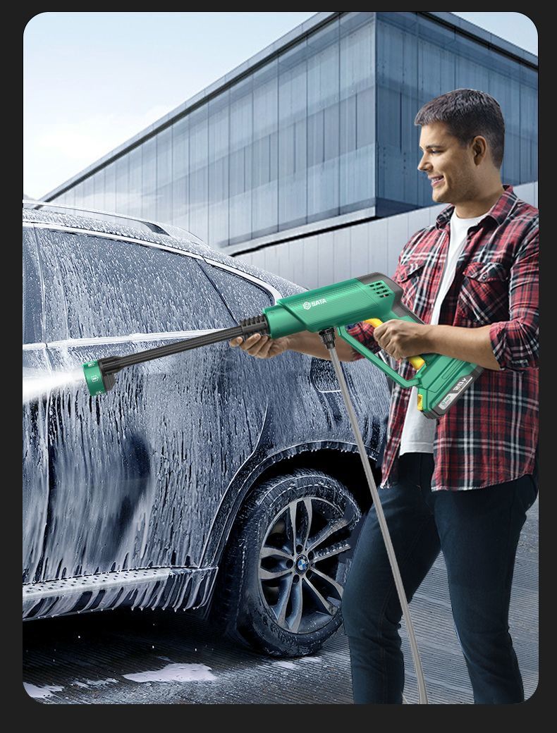 Shida Wireless Car Washing Machine Household High-Pressure Water Gun Car Washing Artifact Car Strong Pressure Washing Booster Lithium Battery Portable