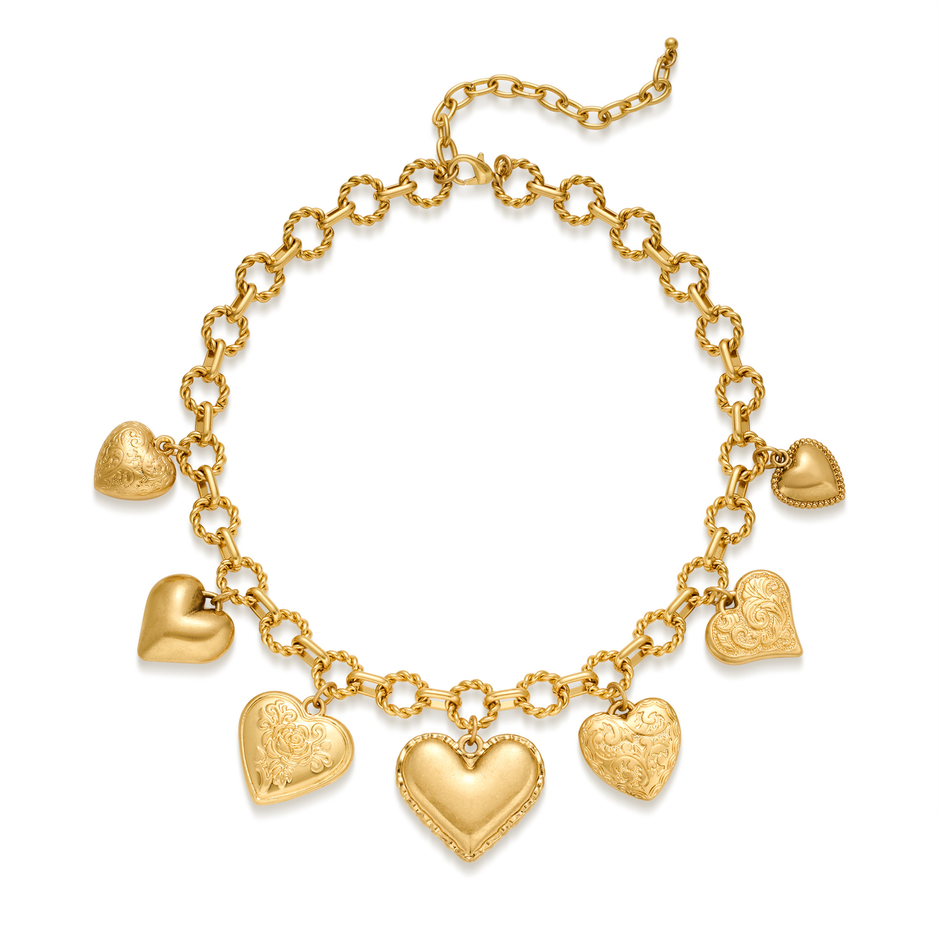 personality-exaggerated-thick-chain-advanced-sense-love-embossed-necklace-retro-tassel-metal-heart-necklace-european-and-american-cross-border