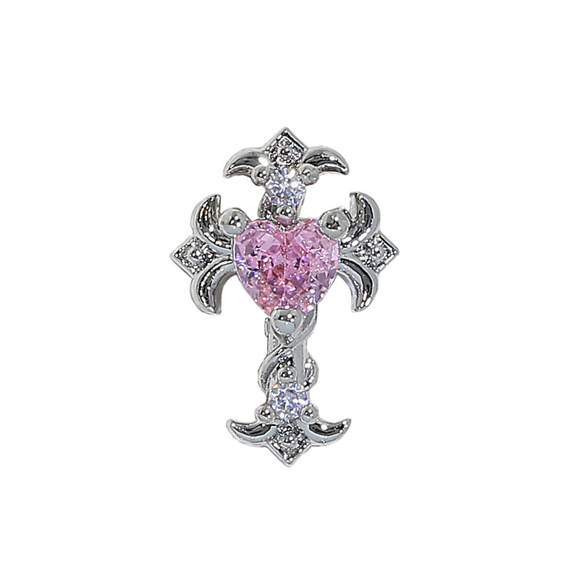 En línea popular LZ estrella mango circón joyería de uñas al por mayor amor cadena arco Rosa diamante decoración de uñas