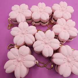 跨境热卖樱花甜面包点击器钥匙扣包包樱花挂饰
