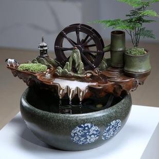 Flowing Water Ornaments Circulating Water Office Opening Gift Creative Home Living Room Decoration Entrance Table Feng Shui Wheel