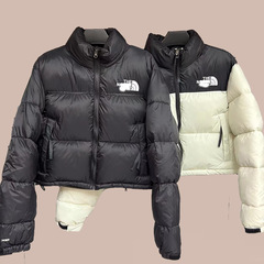 北家ハイウエストショート丈パンコート婦人服綿入れジャケット厚手保温1996秋冬スタンドカラー綿入れジャケット越境