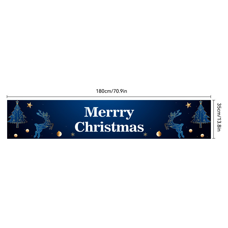 新しいクリスマステーブルクロス用品ポリエステルオックスフォード布テーブルフラグクリエイティブクリスマステーブルフラグテーブル装飾プリントフラグ|undefined