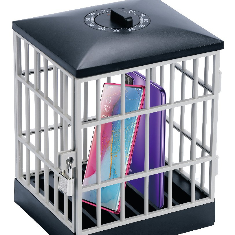 Transfronterizo en stock teléfono móvil prisión teléfono móvil caja de almacenamiento soporte teléfono móvil jaula temporizador teléfono móvil prisión