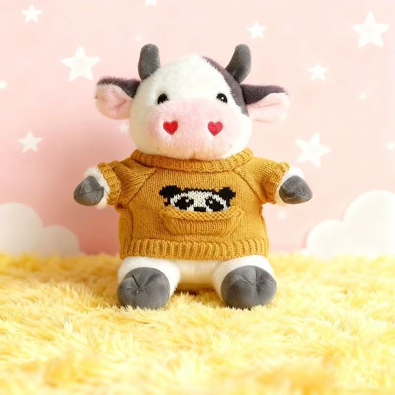 Transfronterizos de vestir grandes flores juguetes de peluche muñecas de vaca zodiacal muñecas de tela regalo muñecas de vaca de flores muñecas