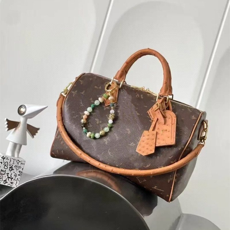 New Genuine Leather Pillow Cherry Unisex Handbag Travel Bag Shopping Bag Shoulder Bag 30 Boston Handbag - Thumbnail 5