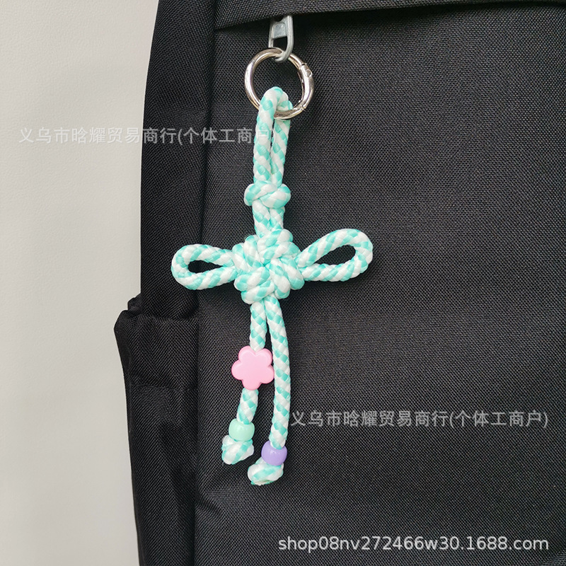 原创撞色小清新包包挂件手机钥匙扣箱包挂饰miu系挂绳简约背包配|undefined