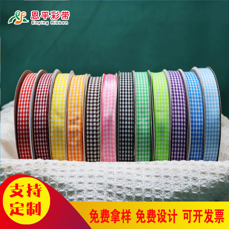 Pastoral estilo Plaid cinta de la torta de la cinta hecha a mano DIY material accesorios para el cabello cinta flor caja de regalo cinta de embalaje