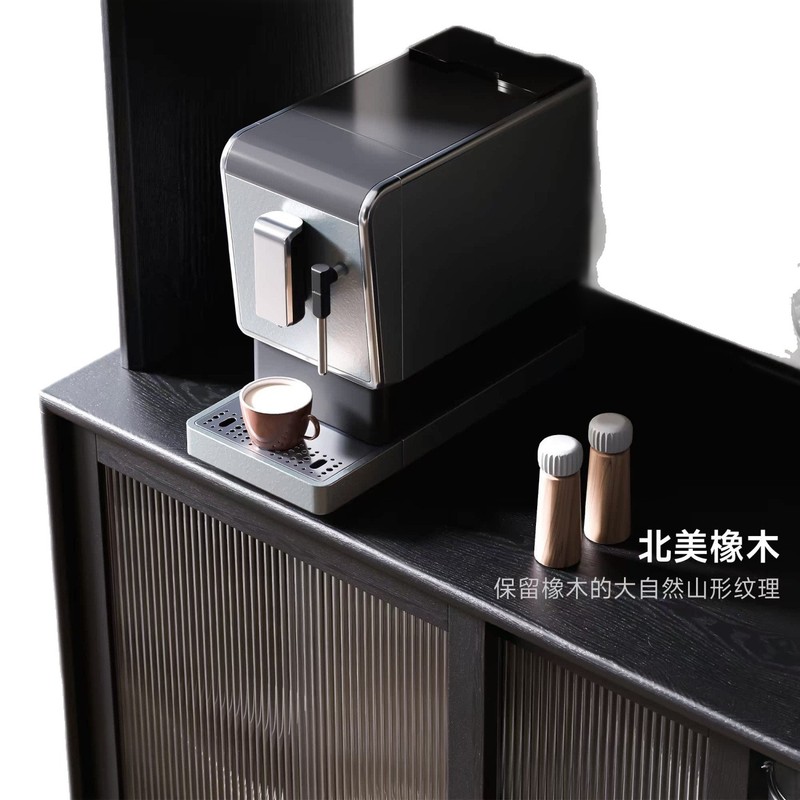 全实木餐边柜橡木黑色复古茶水柜储物柜客厅美式法式简约现代家用|undefined