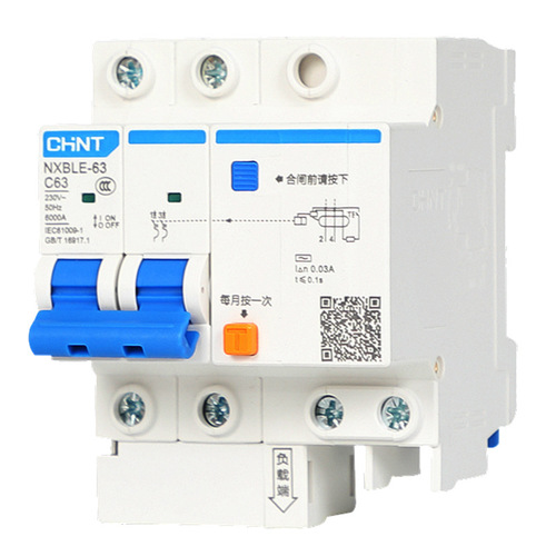 Chint Leakage Protection Circuit Breaker NXBLE-63 Household Leakage Switch 1P+N 2P 32A Main Circuit Leakage Protector 63A