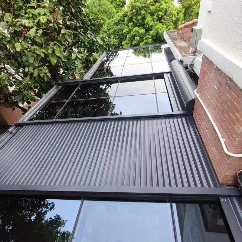 Sun Room Sunshade Curtain Sunscreen Heat Insulation Sunshade Top Curtain Artifact Outdoor Glass Roof Electric Aluminum Alloy Canopy