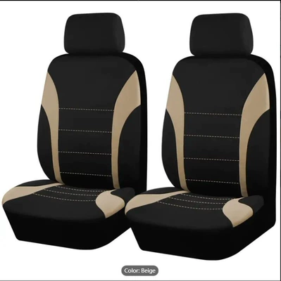 Waistline-Style Car Seat Cover, Universal seat cover - beige-two-seater-with-waistline-design-general