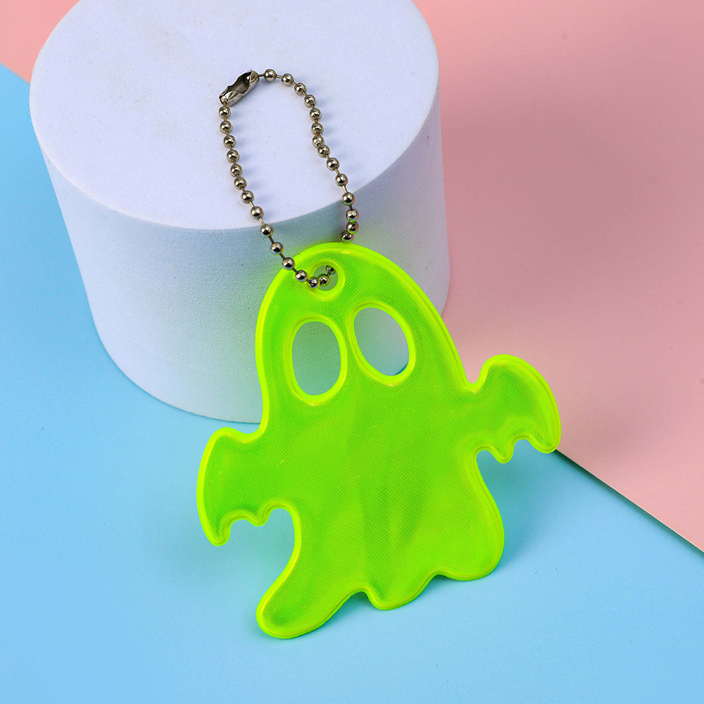 Ghost reflectante advertencia colgante PVC reflectante colgante al aire libre montar mochila adornos advertencia de seguridad marca colgante cadena