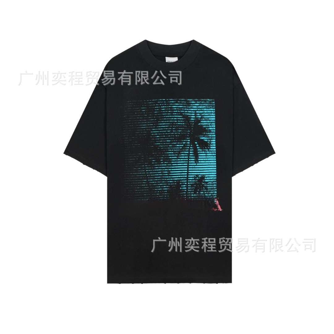 黑蓝椰树印花黑色
