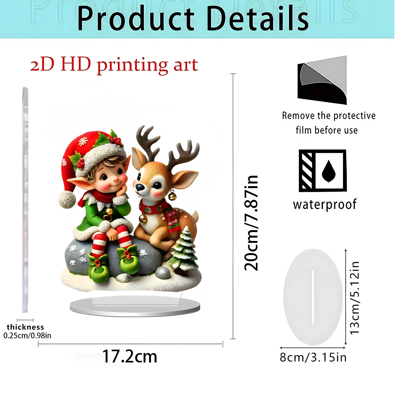 Navidad transfronteriza tren parque de atracciones 2D acrílico plano impermeable decoración de escritorio sala de estar decoración