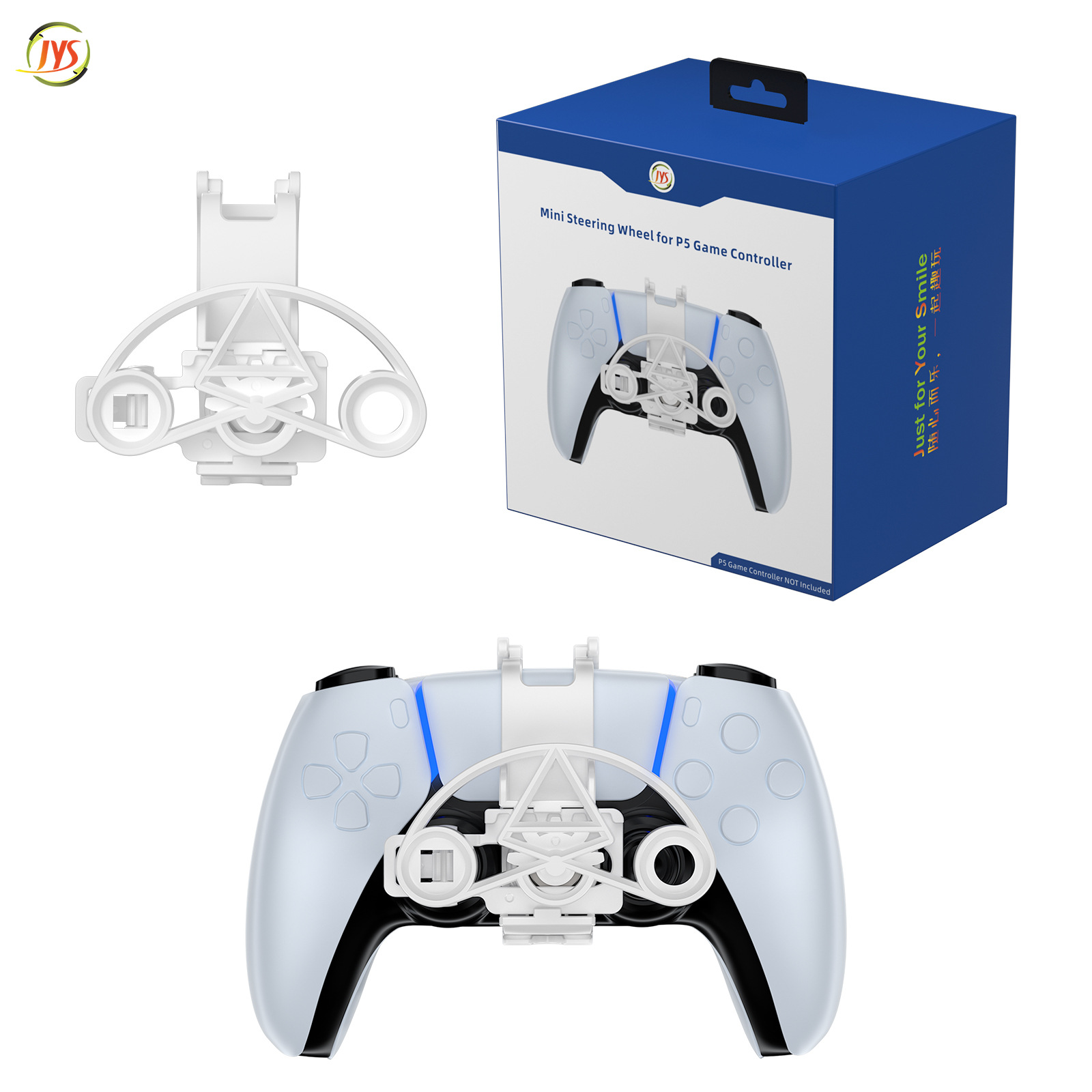 JYS Racing Game Mini Steering Wheel for PS5 Controller Durable ABS Metal Bearing