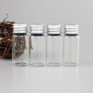 50 Pieces of 22*50mm Screw Aluminum Foil Lids Small Glass Bottles Ten ml Sealed Bottles Wishing Bottles Transparent 10ml