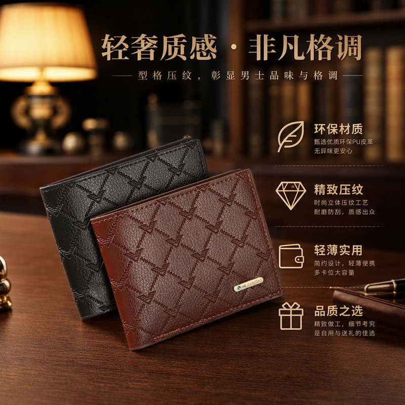 2024 Cross-Border Supply Pu Coin Purse Card Holder Men's Wallet Short Style Source Manufacturer Wholesale Trendy Print 2024 Cross-Border Supply Pu Coin Purse Card Holder Men's Wallet Short Style Source Manufacturer Wholesale Trendy Print