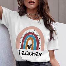 Rainbow Teacher T-shirt Summer Fashion Harajuku Wind