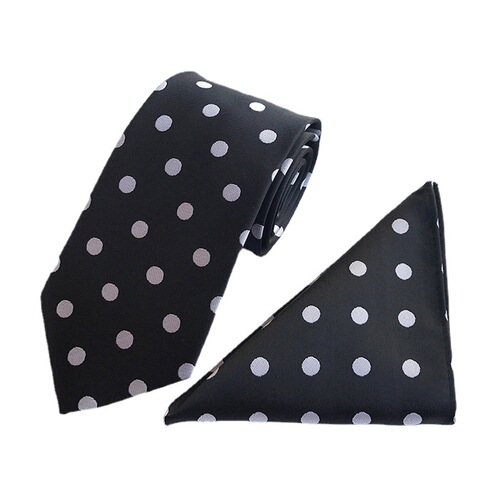 Factory direct supply suit polka dot elegant atmosphere suit tie pocket square set
