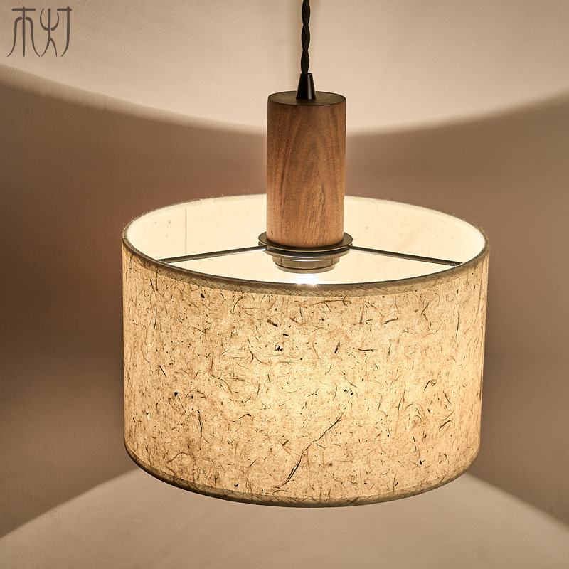 宋代美学宣纸吊灯设计师禅意新中式中古侘寂风餐厅茶室床头小吊灯|undefined