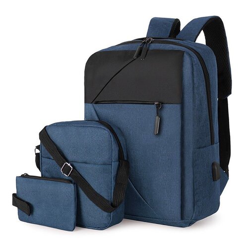  Wholesale Oxford Cloth Three-Piece Set Business Commuting Laptop Bag with USB Charging Large Capacity Dual Shoulder Men's Bag
