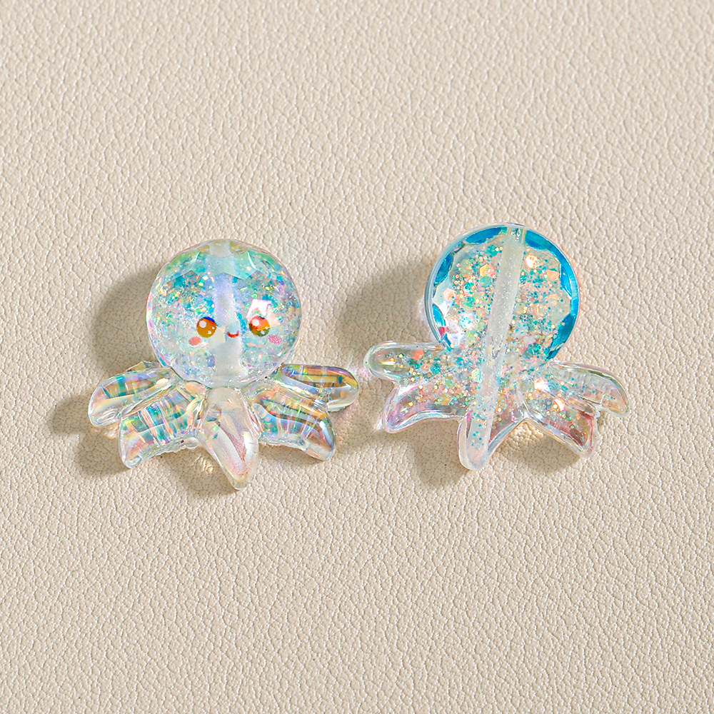 Gradiente Xingyao dibujos animados transparente resina chapa a través de agujeros beads diy accesorios de joyería a granel