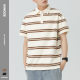 Mingge | Japanese Simple Fashion Brand Striped Short Sleeve Polo Shirt Men's Heavy 230g Loose Casual Lag Top