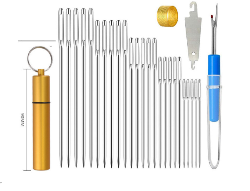 Aguja DE COSER DE ACERO INOXIDABLE ojo grande aguja de coser a mano aguja de bordado aguja puntiaguda aguja transparente botella de aguja traje de herramientas
