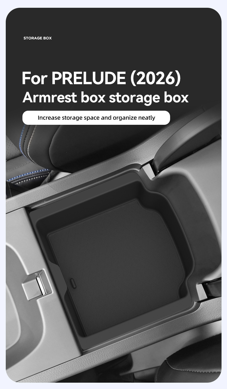 Suitable for 26 models of Prelude road cars, armrest box storage box, central console storage, car accessories, modification parts