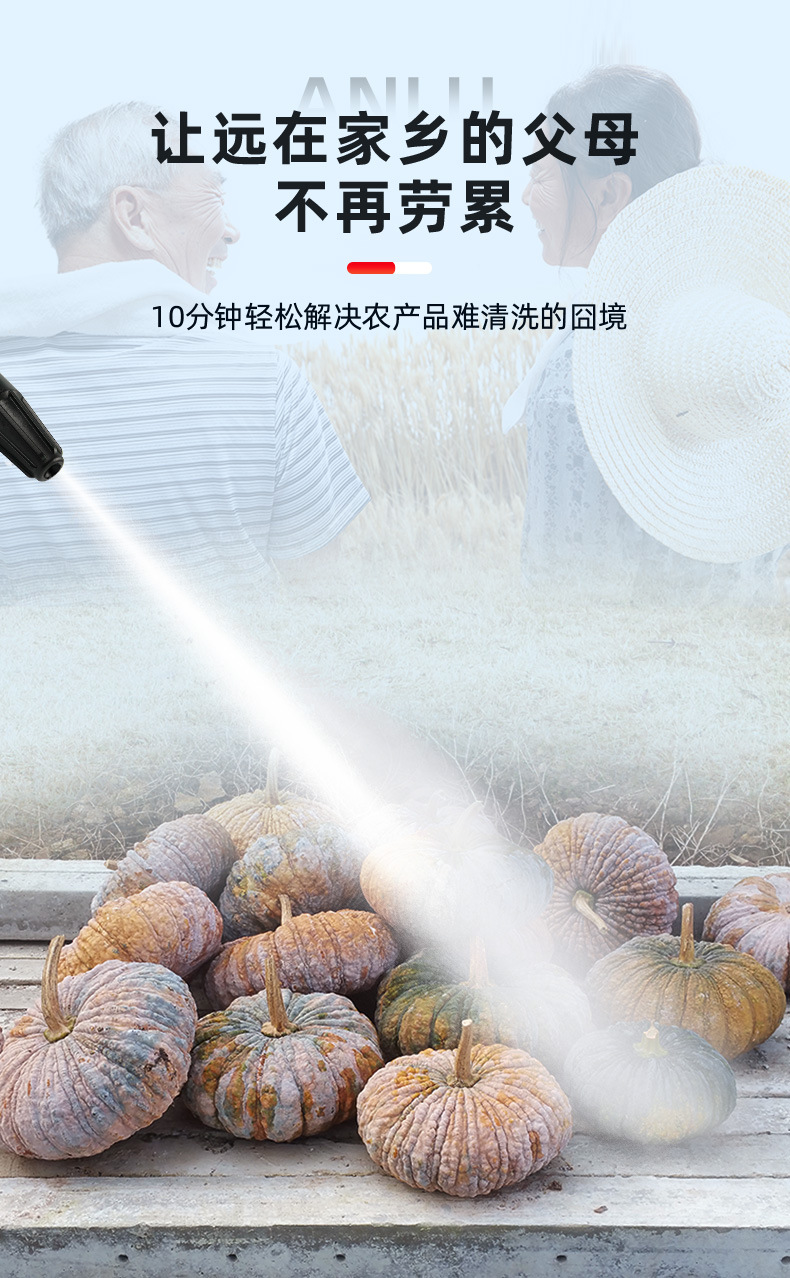2000W high-power copper wire motor VCM-D Anlu car washer high-pressure water gun high-power 220V water pump household