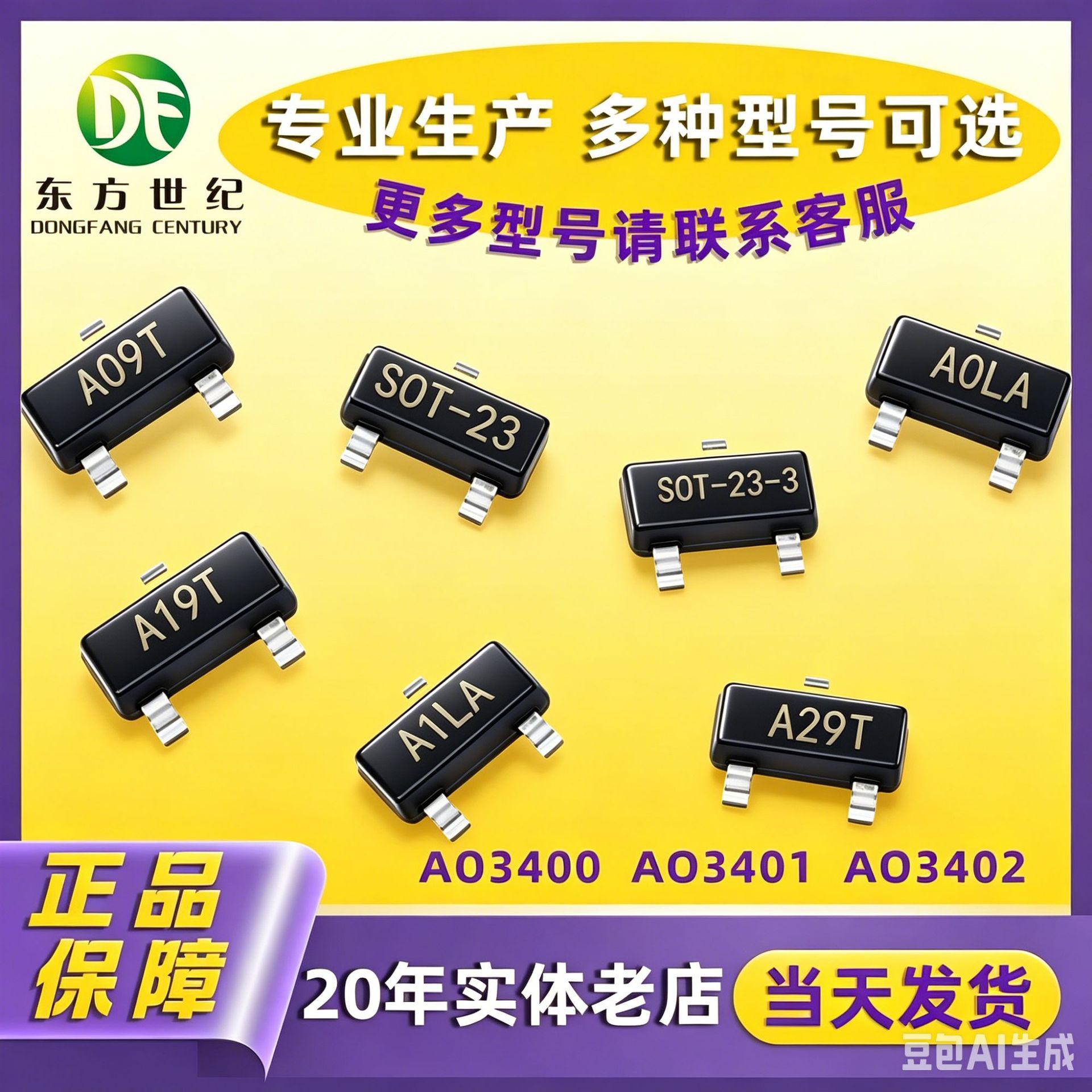 贴片MOS场效应管 AO3400 AO3401 AO3402 AO3407 AO3415 工厂直销