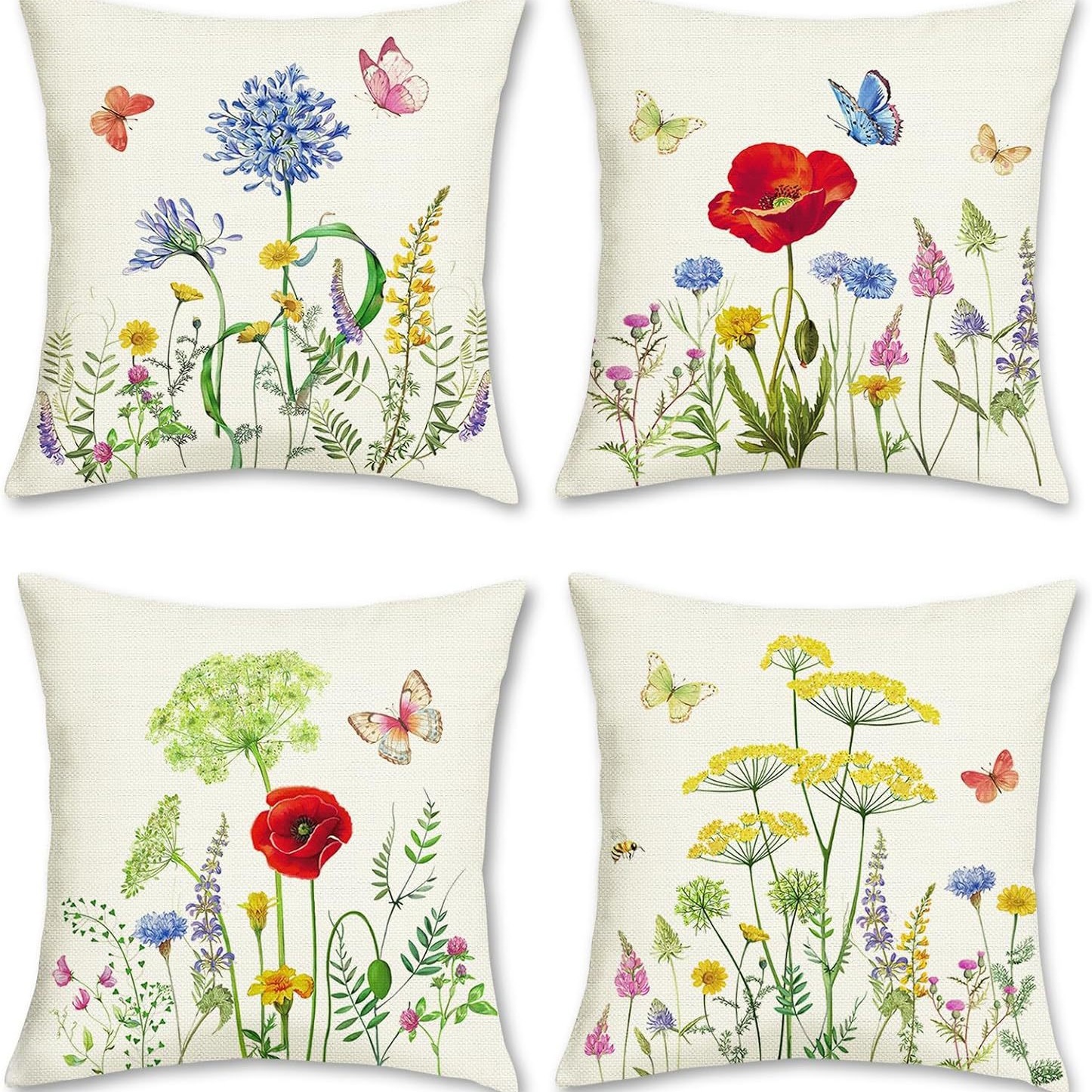 2023 transfronterizos flores de verano almohada de abrazo Amazon lino letras impresión cojín de dormitorio
