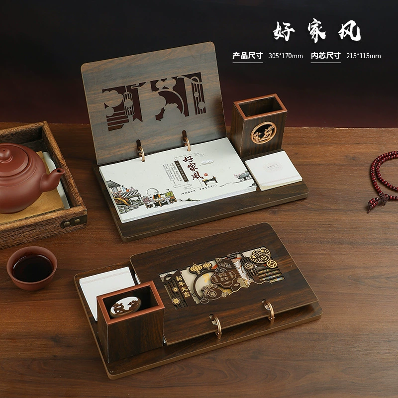 Wooden desk calendar, custom-made, ethnic style