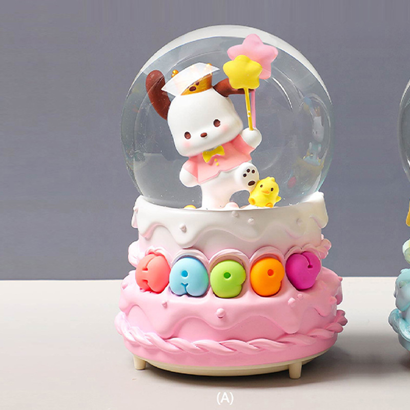 Nuevas estrellas de dibujos animados desean decorar bolas de cristal nieve brillante atmósfera interior de ocho cajas de sonido regalo para estudiantes