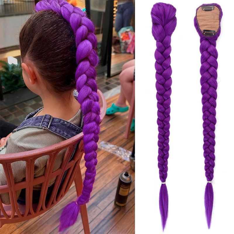 Purple Ponytail Detachable Cosplay Wig for Hunting Magic Girl Group Role-Playing, Christmas Role-Playing Purple Ponytail Detachable Cosplay Wig for Hunting Magic Girl Group Role-Playing, Christmas Role-Playing