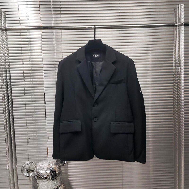 High version Paris B simple armband logo family suit men's and women's same loose OS style suit jacket