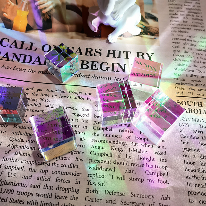 Sun Catcher Cristal Vidrio Cubo Transfronterizo Sun Catcher Colocado Prisma Sunshine Catcher Adornos